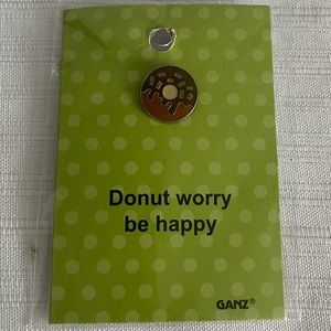 Donut Worry Be Happy GANZ Pin